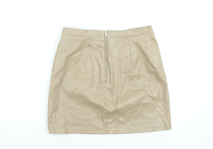 Womens UK Size 12 River Island Straight & Pencil Faux Leather Skirt