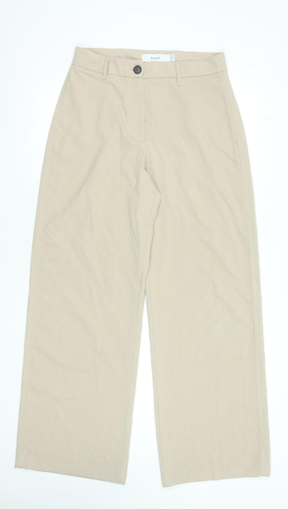 Womens UK Size 12 Bershka Regular Fit Casual Business Travel Beige Trousers