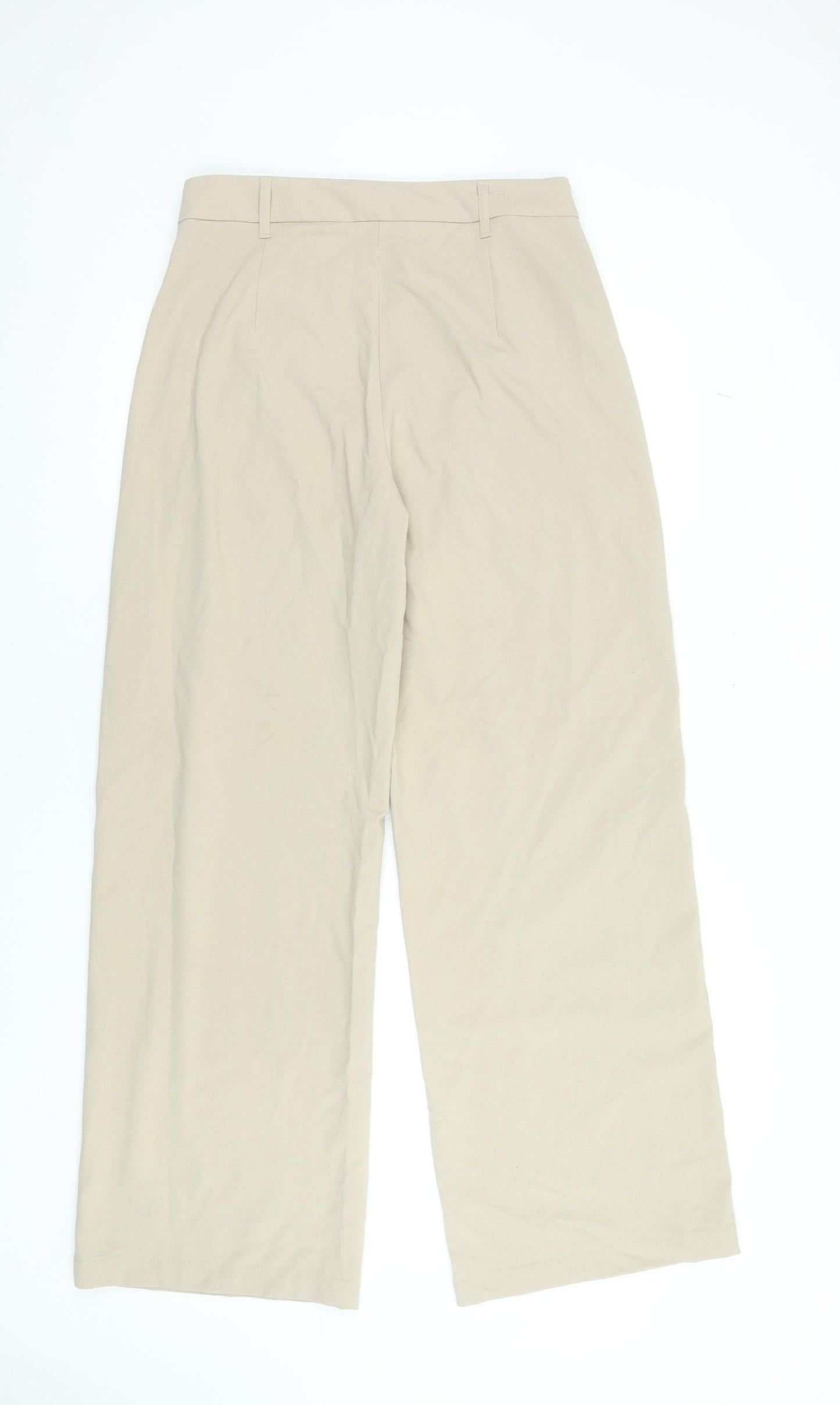 Womens UK Size 12 Bershka Regular Fit Casual Business Travel Beige Trousers