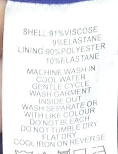 Fenn Wright Manson Women's Blue Size 12 Sheath Belted Knee Length Dress