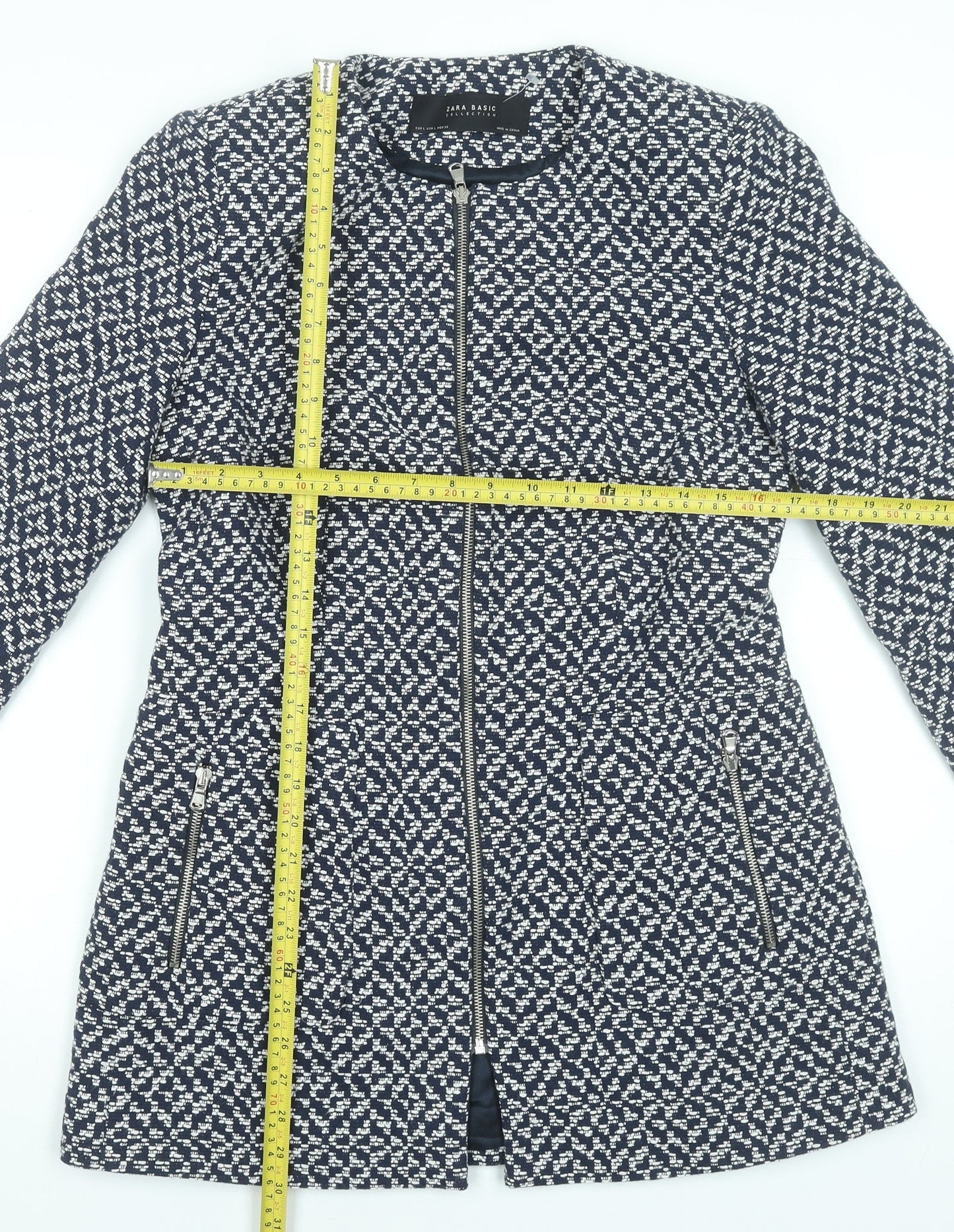Womens UK Size 16 Zara Blue Overcoat