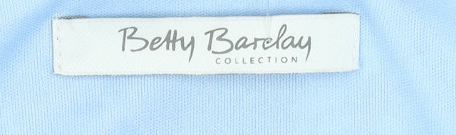 Betty Barclay Womens Blue Floral V-Neck Belted Shift Dress Size 18