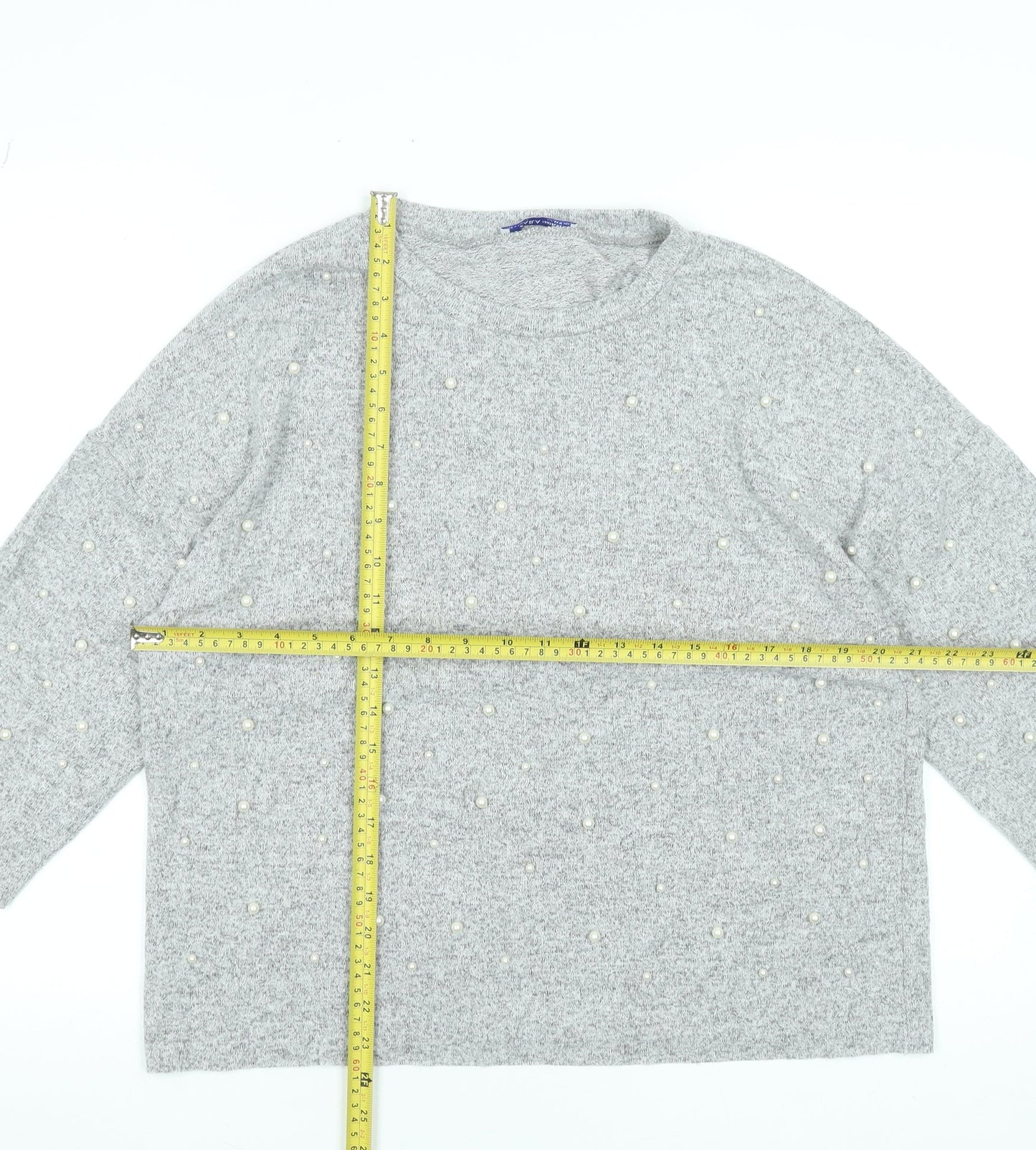 Womens UK Size M Zara Grey Basic Blouse