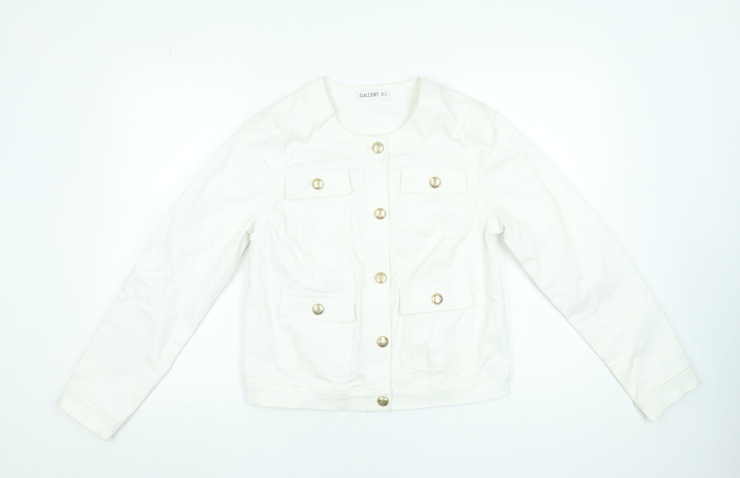 Womens UK Size 10 Gallery White Basic Jacket