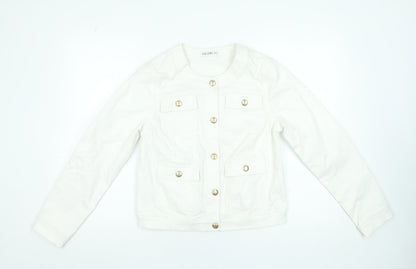 Womens UK Size 10 Gallery White Basic Jacket