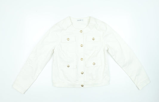 Womens UK Size 10 Gallery White Basic Jacket