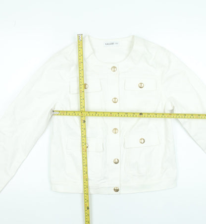 Womens UK Size 10 Gallery White Basic Jacket