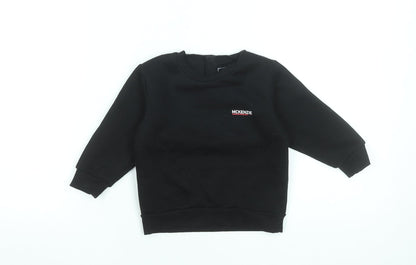 McKenzie Unisex Baby Black Crew Neck Long Sleeve Basic T-Shirt 18-24 Months