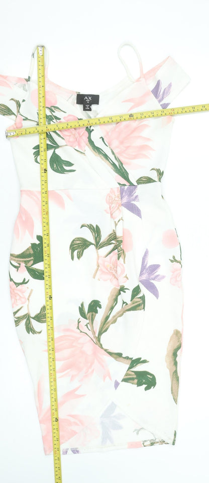 AX Paris Women's Floral Bodycon Dress Size 10 Multicoloured Off Shoulder