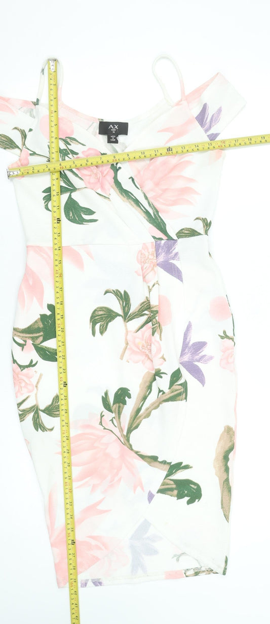 AX Paris Women's Floral Bodycon Dress Size 10 Multicoloured Off Shoulder