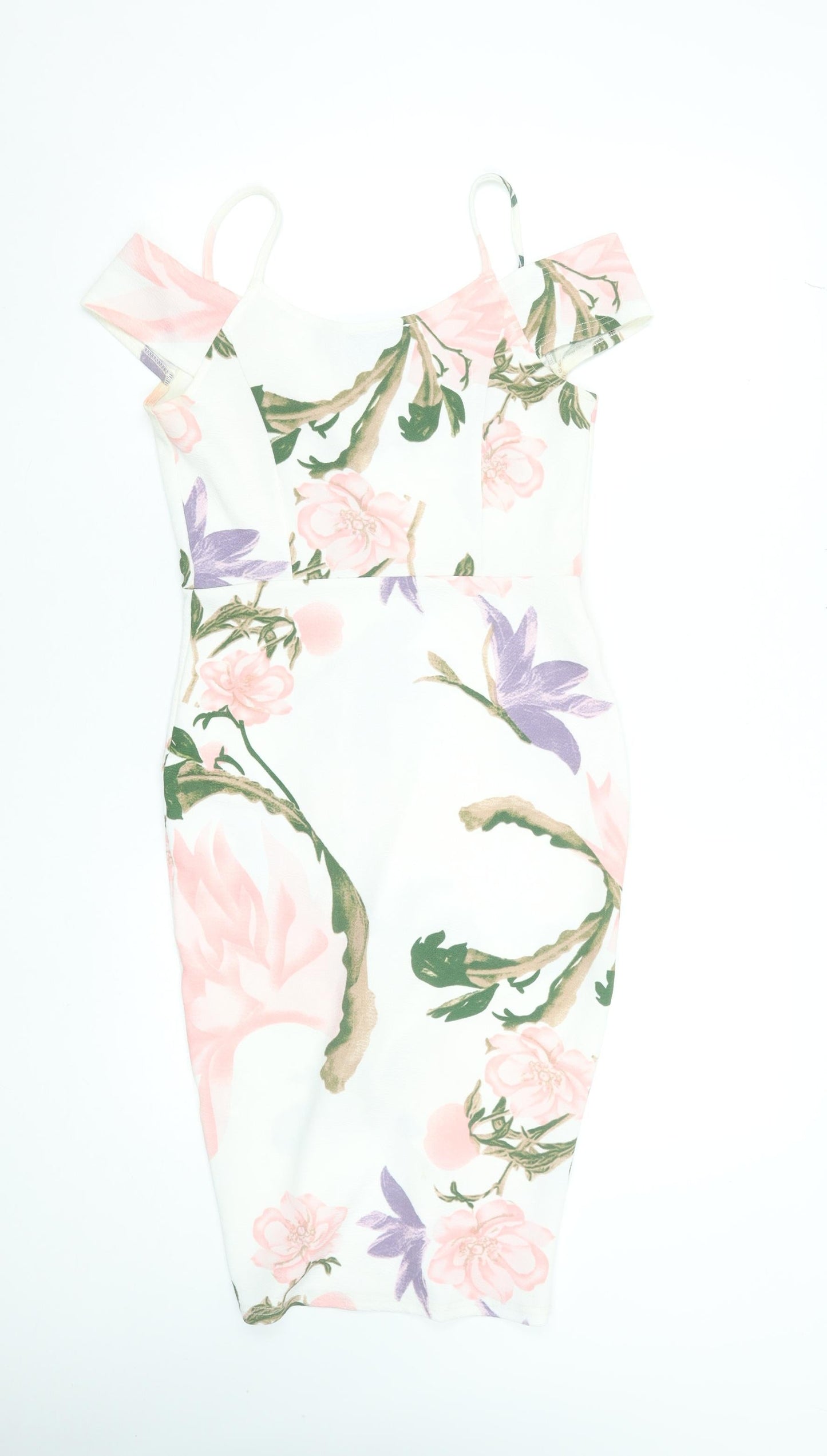 AX Paris Women's Floral Bodycon Dress Size 10 Multicoloured Off Shoulder