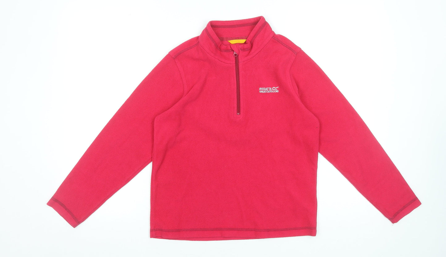 Regatta Girls Red Fleece 1/4 Zip Pullover Sweatshirt 11-12 Years