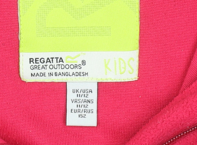 Regatta Girls Red Fleece 1/4 Zip Pullover Sweatshirt 11-12 Years