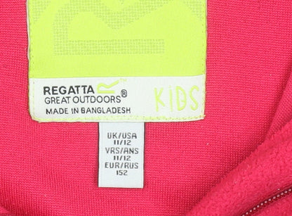 Regatta Girls Red Fleece 1/4 Zip Pullover Sweatshirt 11-12 Years