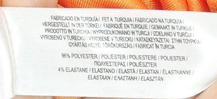 Primark Women's Orange Cropped Button-Up Collared Shirt Size 10