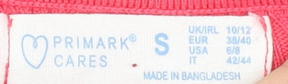 Primark Women Pink Cropped Button-Up Knit Cardigan S