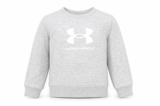Front view of Under Armour Grey Long Sleeve Pullover Logo T-Shirt 18-24 Months unisex