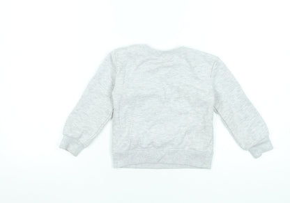 Under Armour Grey Long Sleeve Pullover Logo T-Shirt 18-24 Months Unisex