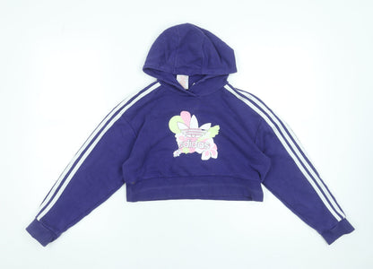 Girls UK Size 9-10 Years adidas Purple Pullover Hoodie