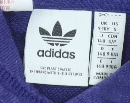 Girls UK Size 9-10 Years adidas Purple Pullover Hoodie