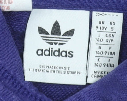 Girls UK Size 9-10 Years adidas Purple Pullover Hoodie