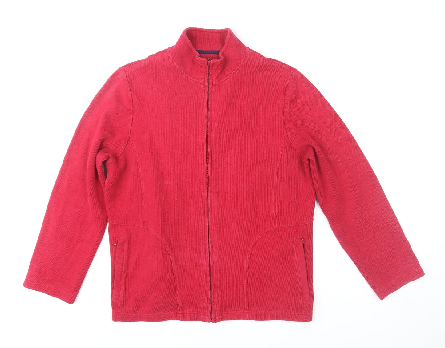 Dash Women Red Cotton Full Zip Basic Jacket Size 16