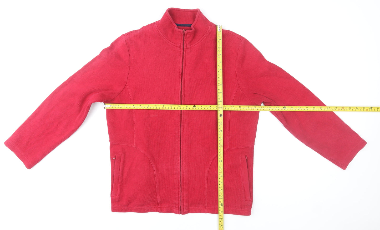 Dash Women Red Cotton Full Zip Basic Jacket Size 16