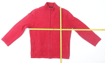Dash Women Red Cotton Full Zip Basic Jacket Size 16