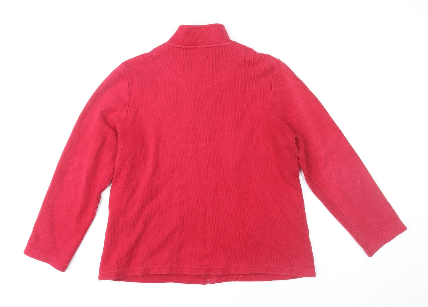 Dash Women Red Cotton Full Zip Basic Jacket Size 16