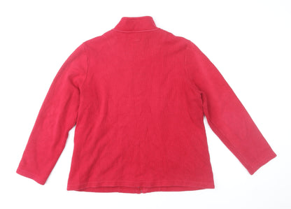 Dash Women Red Cotton Full Zip Basic Jacket Size 16