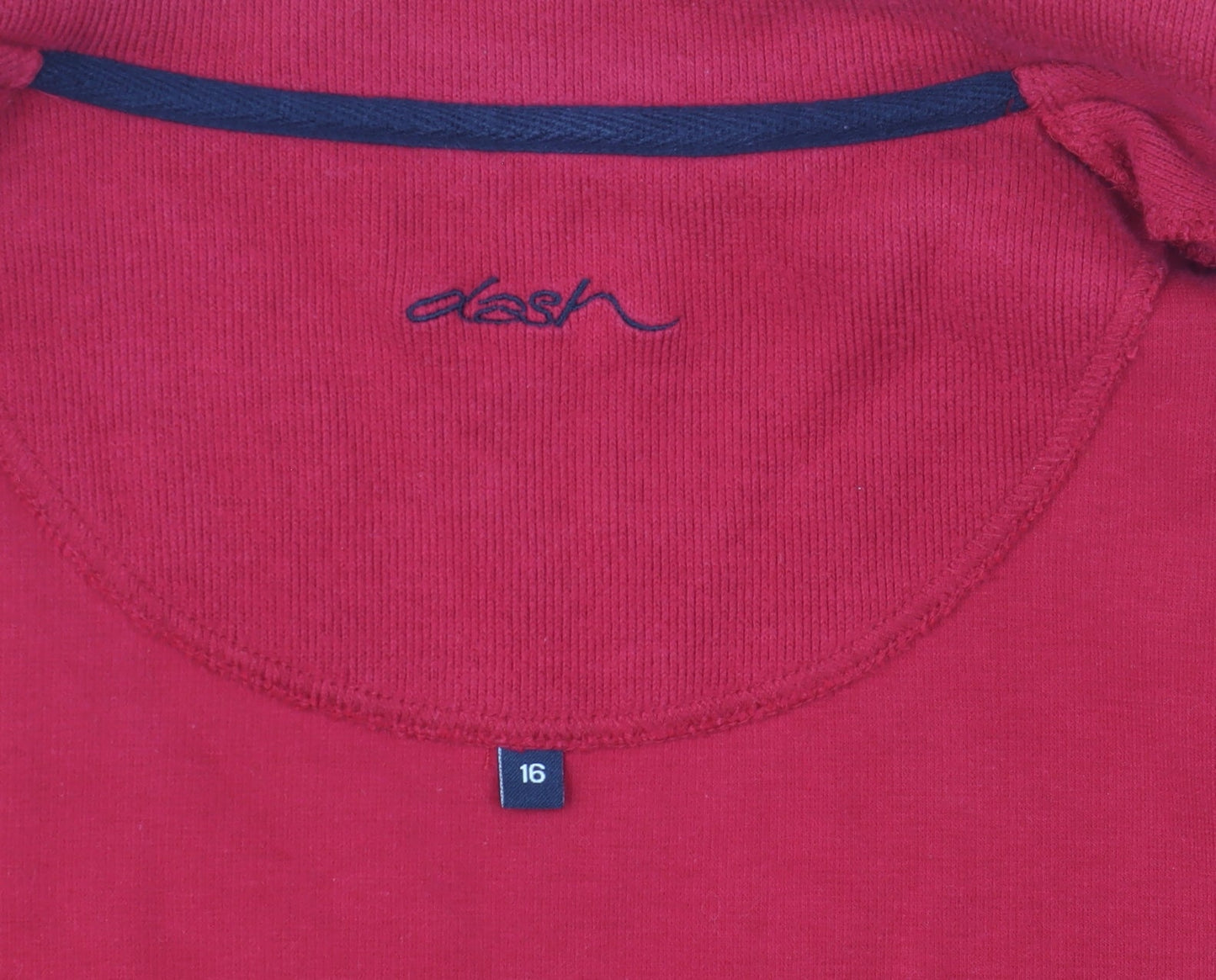 Dash Women Red Cotton Full Zip Basic Jacket Size 16