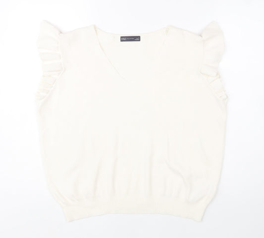Womens UK Size L Marks and Spencer Ivory Pullover Jumper