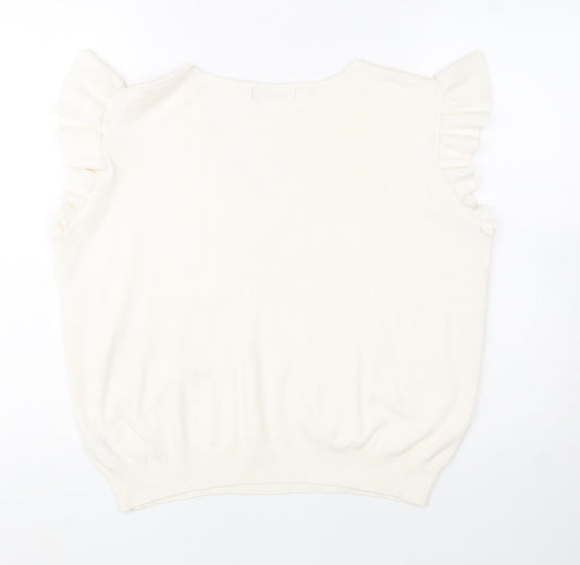 Womens UK Size L Marks and Spencer Ivory Pullover Jumper