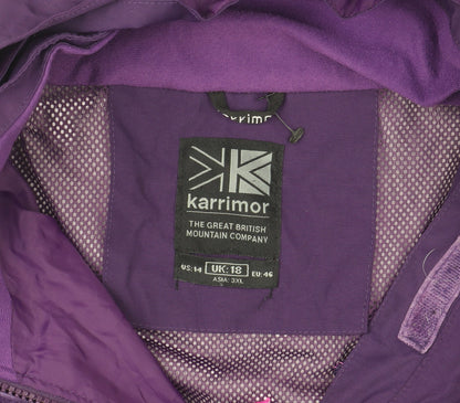 Karrimor Women Purple Waterproof Hooded Parka Jacket UK 18