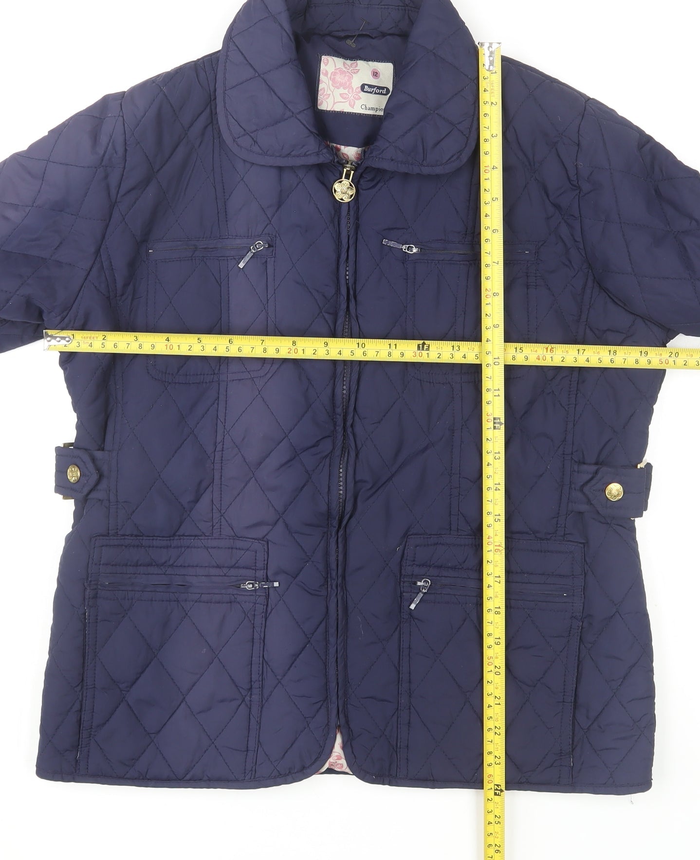 Womens UK Size 12 Champion Blue Quilted Coat