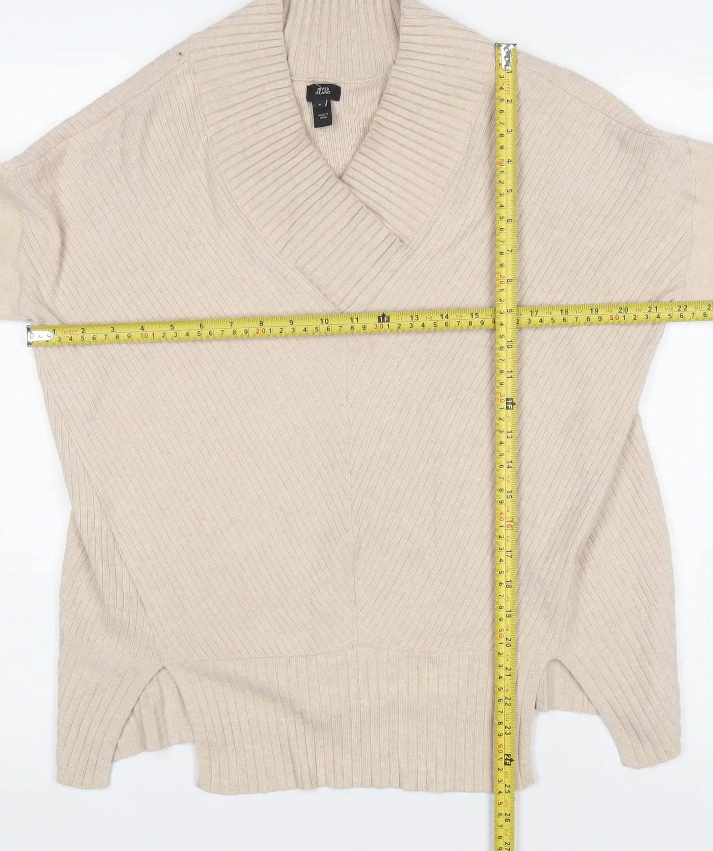 Womens UK Size S River Island Beige Pullover Jumper