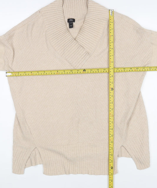 Womens UK Size S River Island Beige Pullover Jumper
