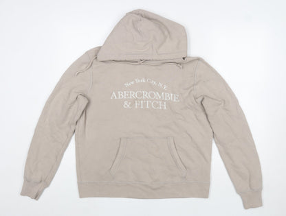 Mens UK Size L Abercrombie & Fitch Beige Pullover Hoodie