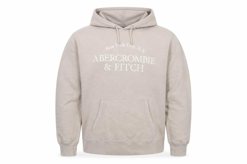 Mens UK Size L Abercrombie & Fitch Beige Pullover Hoodie