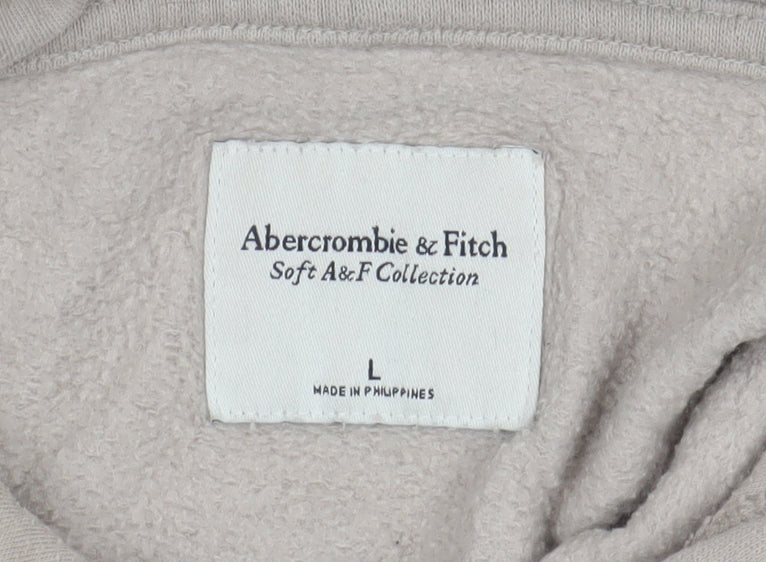 Mens UK Size L Abercrombie & Fitch Beige Pullover Hoodie