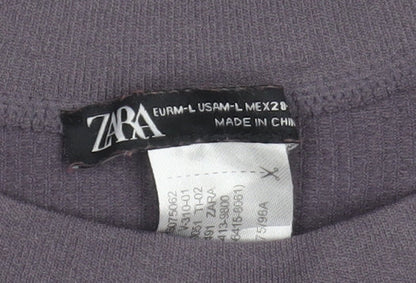 Womens UK Size L Zara Purple  T-Shirt