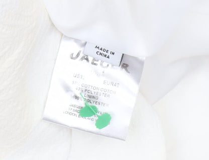Jaeger Women Ivory Cotton Blend Single-Breasted Blazer Size 14