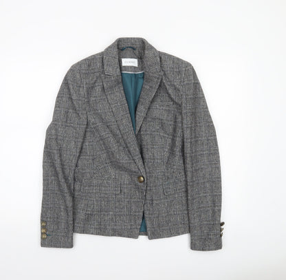 Marks and Spencer Women’s Grey Check Blazer Size 8 Classic Tailored Jacket