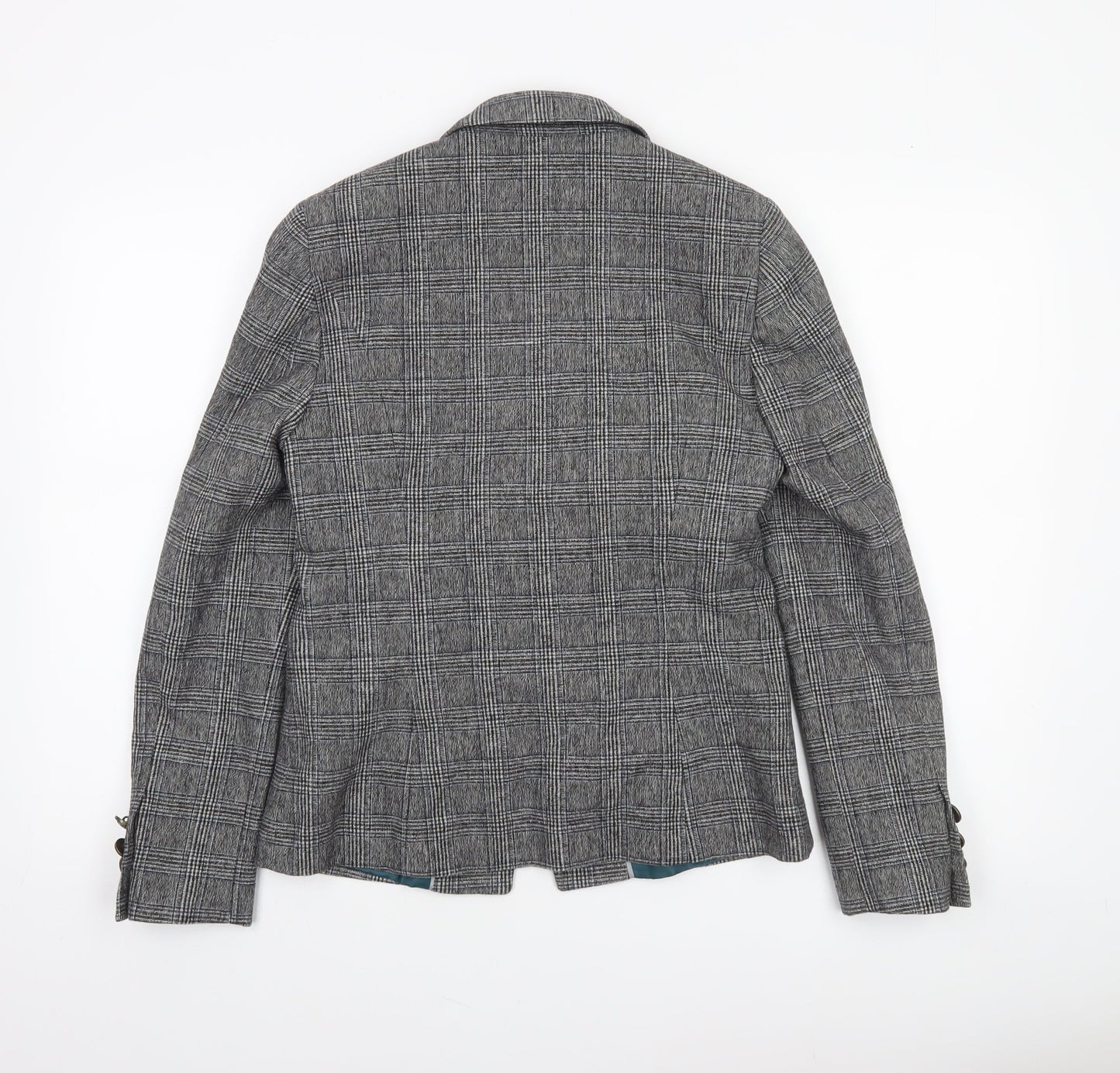Marks and Spencer Women’s Grey Check Blazer Size 8 Classic Tailored Jacket