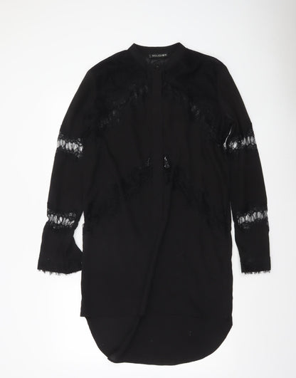 Womens UK Size XS Religion Black Tunic Blouse
