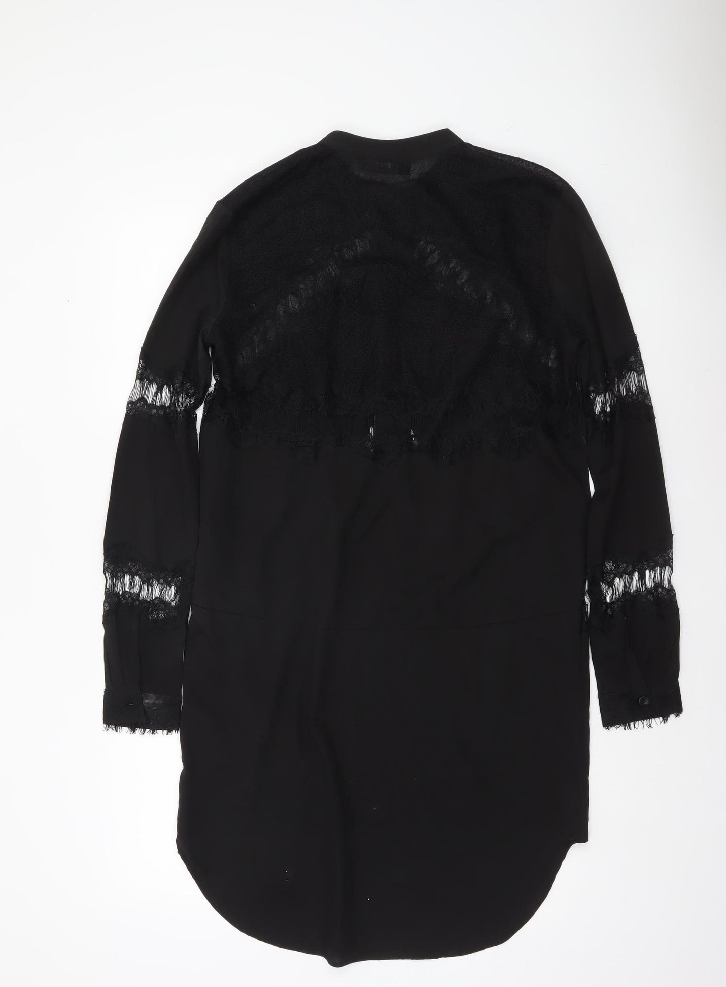 Womens UK Size XS Religion Black Tunic Blouse