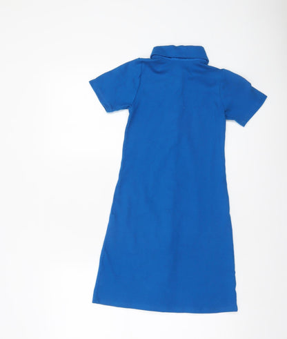 Motel Women’s Blue Collared Short Sleeve Shirt Dress Size S