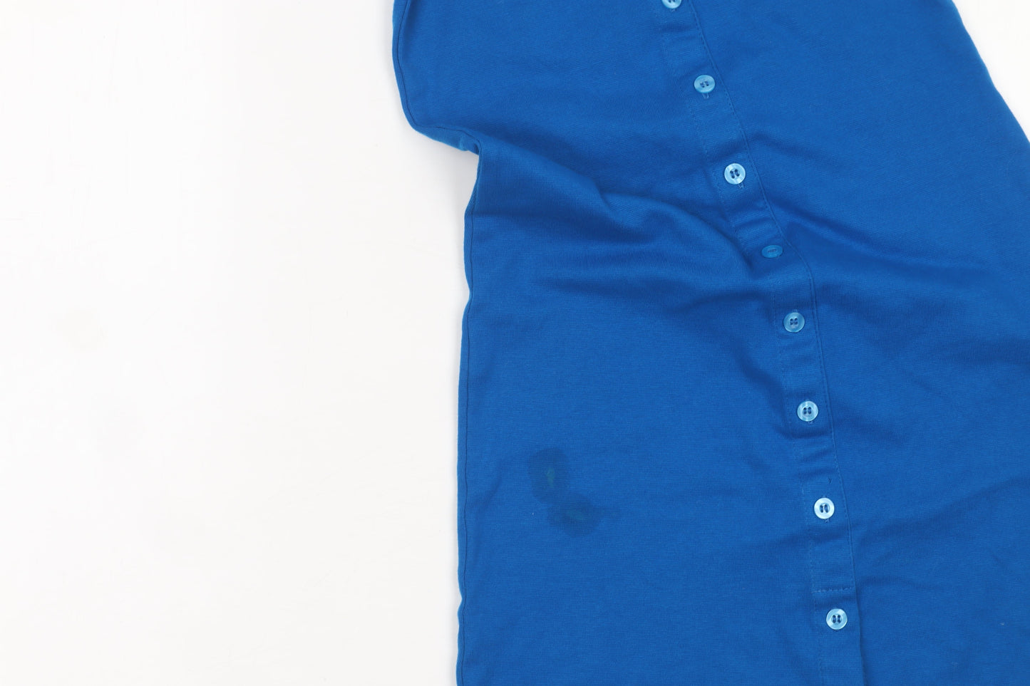 Motel Women’s Blue Collared Short Sleeve Shirt Dress Size S