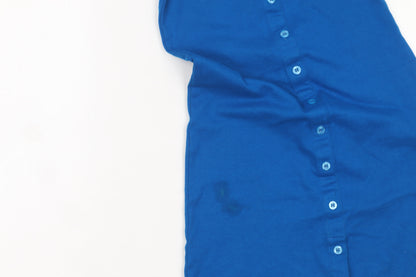 Motel Women’s Blue Collared Short Sleeve Shirt Dress Size S