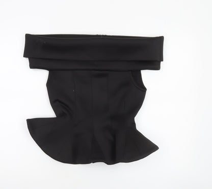 Womens UK Size 10 Cari's Closet Black Wrap Blouse